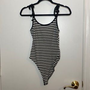 Striped body suit